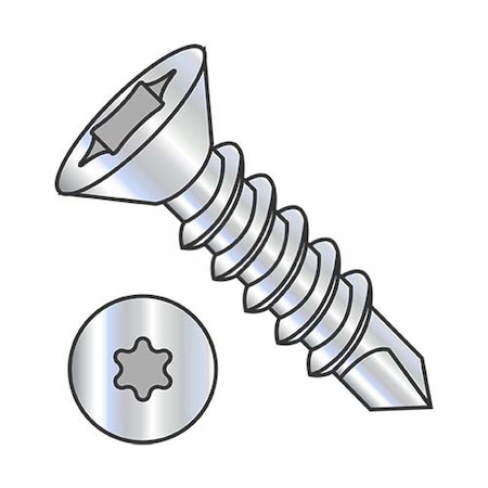 Usa Industrials Self-Drilling Screw, #12-14 x 1-1/4 in, Zinc Plated Steel Flat Head Torx Drive BULK-SCRW-11560